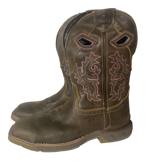 Double H Work Western Women’s phantom rider Boots Brown Leather Size 10 M - Picture 9 of 10